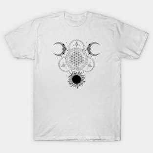 Flower Of Life | Sun and Moon T-Shirt